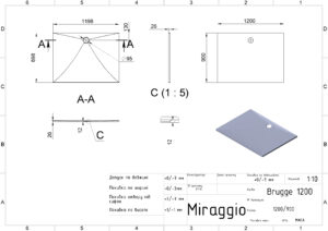 Душовий піддон BRUGGE 1200 GRAY MIRASTONE - Зображення 5