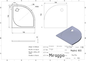 Душевой поддон MADRID 800 GRAY MIRASTONE — изображение 5