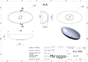 Умывальник NICE MIRASTONE GRAY — изображение 3